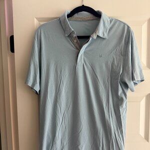 Tommy John Second Skin Comfort Polo, Size Medium - Forget-Me-Not Light Blue